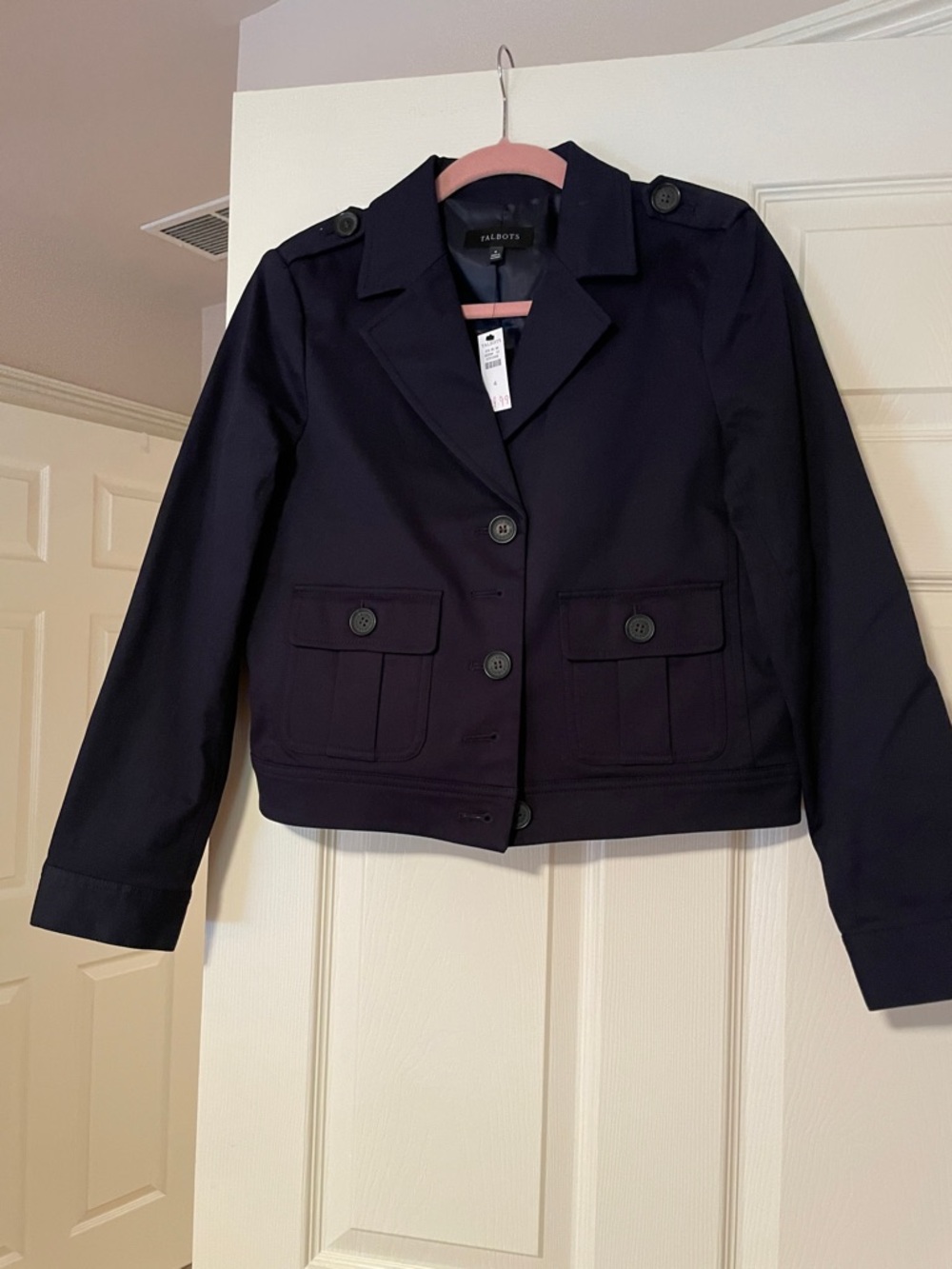 Talbots Navy Button-Front Women's Jacket NWT